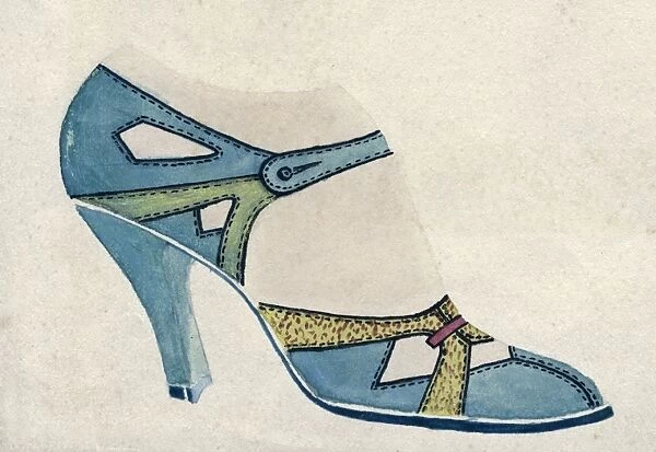 Shoe design in blue and green