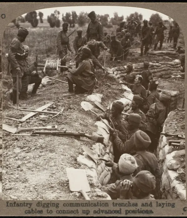 Framed Print : Sikh Troops Digging Print