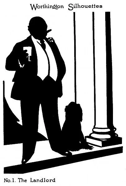 Silhouette of a landlord and his dog