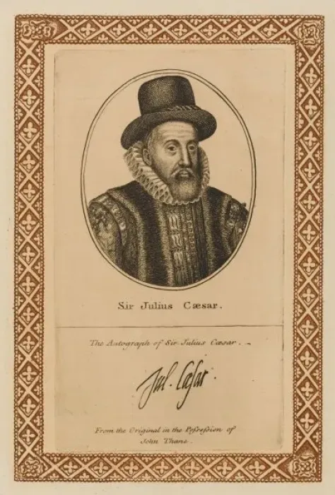 Framed Print : Print of Sir Julius Caesar with autograph