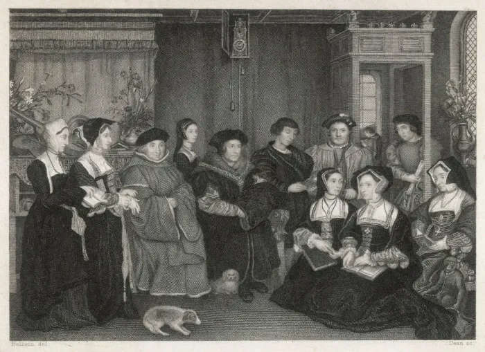 Framed Print : Mary Evans Print of Sir Thomas More and his household Framed Print : Mary Evans Print of Sir Thomas More and his household