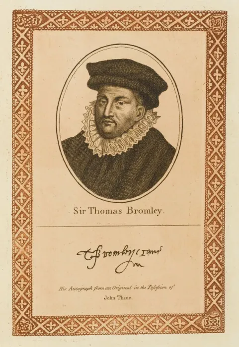 Framed Print : Sir Thomas Bromley Print - Engraved Portrait with Autograph Framed Print : Sir Thomas Bromley Print - Engraved Portrait with Autograph
