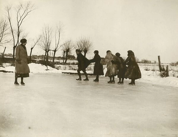 Skating in Northern France, 1919
