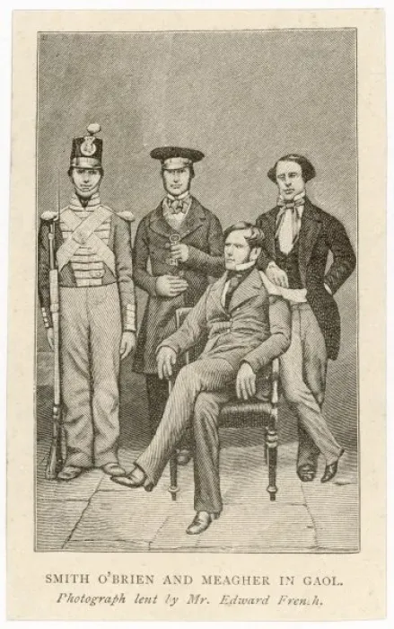 Framed Print : Print of Smith O'Brien under armed guard in prison Framed Print : Print of Smith O'Brien under armed guard in prison