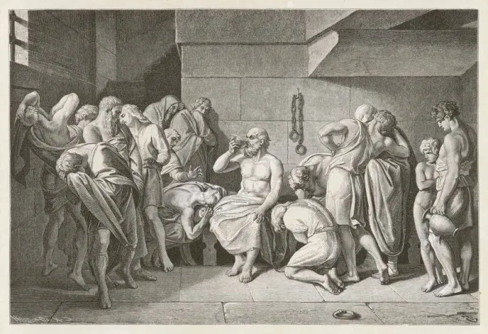 Framed Print : Print of Socrates drinking hemlock Framed Print : Print of Socrates drinking hemlock