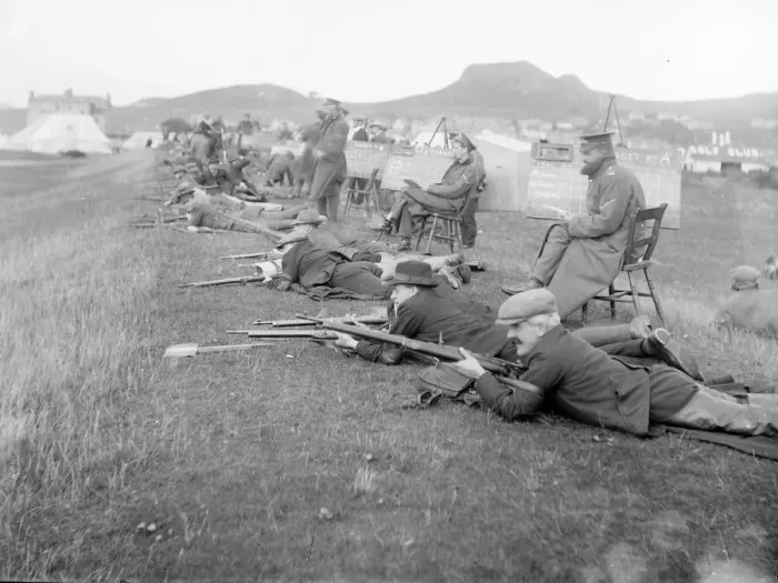 Framed Print : Print of Soldiers on Shooting Range, circa 1914