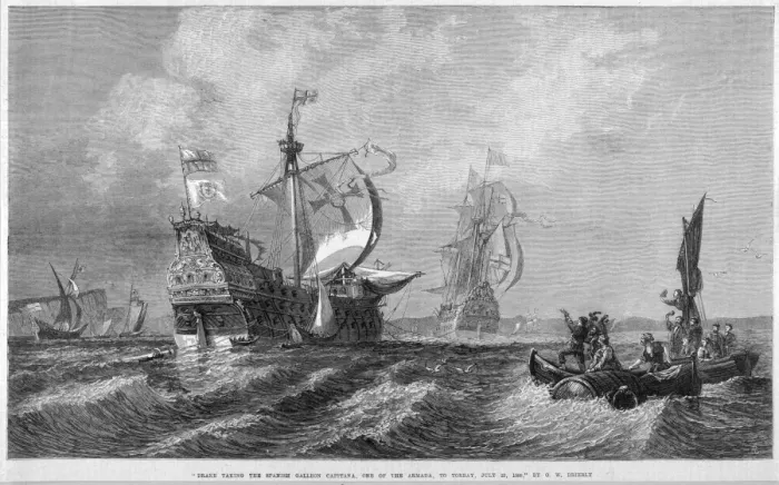 Framed Print : Print of the Spanish Armada Defeated, 1588 Framed Print : Print of the Spanish Armada Defeated, 1588