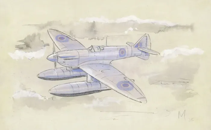 Framed Print : Spitfire with Floats Print