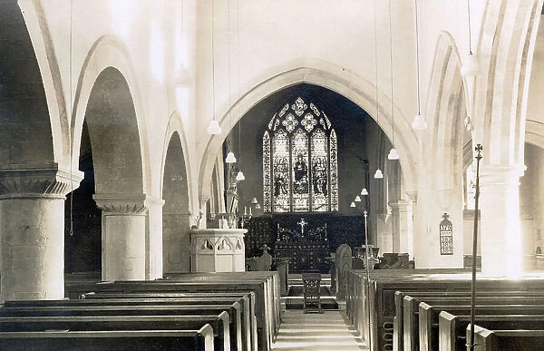 St Mary's Church, interior view looking east, Charlbury, Oxfordshire Date: 1930s