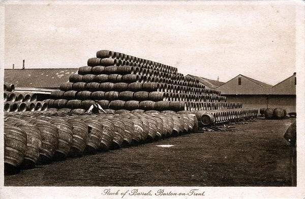 Stack of Wooden Barrels, Burton on Trent, Staffordshire