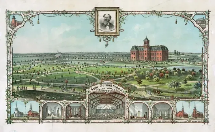 Framed Print : Print of State Normal School, circa 1875 Framed Print : Print of State Normal School, circa 1875