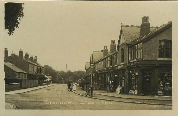 Station Road, Stechford, Birmingham, Warwickshire, England. Date: 1917