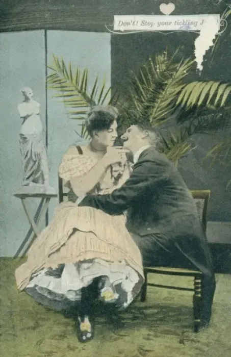 Framed Print : Early 20th-century Print: Courting Couple in Evening Dress Framed Print : Early 20th-century Print: Courting Couple in Evening Dress