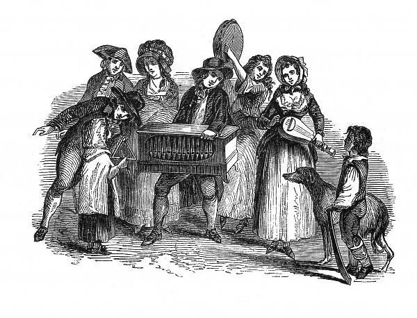 Street music: organ grinder, 1789