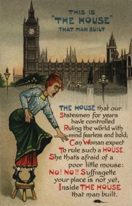 Framed Print : Suffragette Scared by Mouse Print, circa 1908