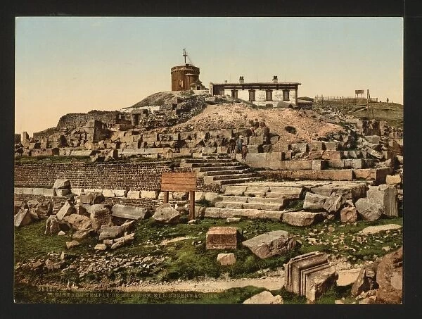 Summit of the Puy de Dome and ruins of the temple Mercury, C