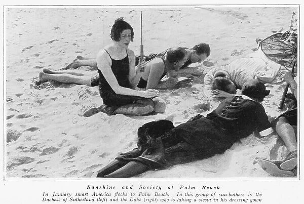 Sunbathers at Palm Beach, Florida including
