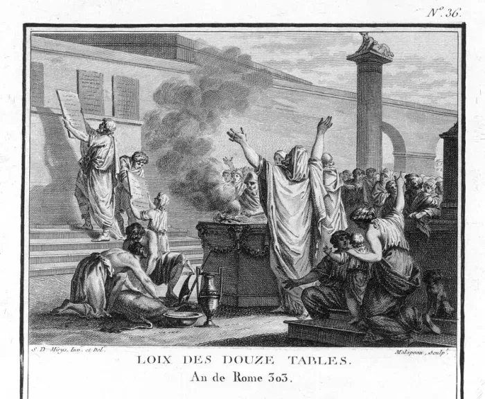 Framed Print : Print of the Twelve Tables, Rome's first legal code