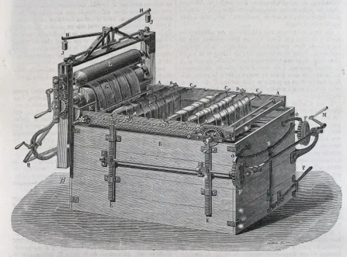 Framed Print : Textile Machine Print