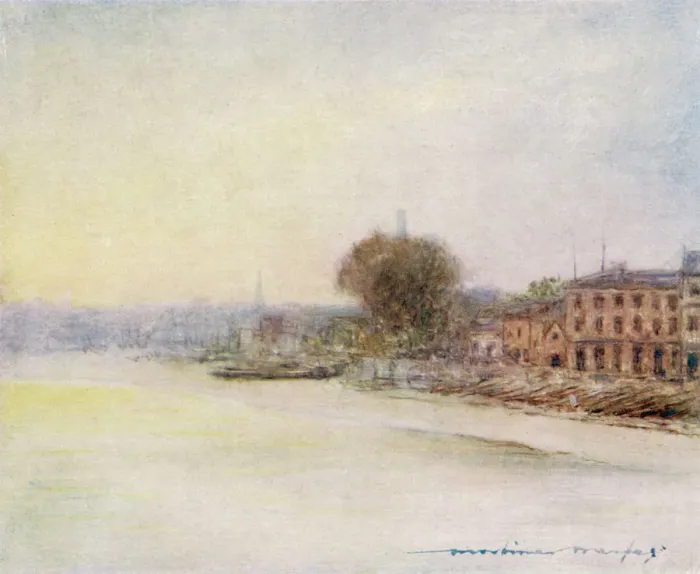 Framed Print : Thames River Print at Hammersmith 1906 Framed Print : Thames River Print at Hammersmith 1906