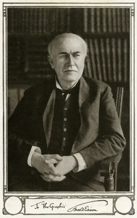 Framed Print : Thomas Edison Print, 1917 Framed Print : Thomas Edison Print, 1917