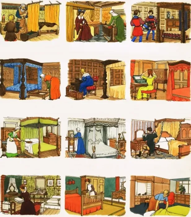 Framed Print : From Then Till Now: Going to Bed Print