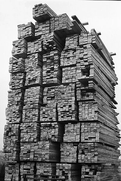 Timber stacked at the docks