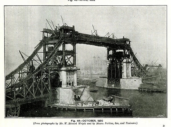 Tower Bridge under construction, October 1892