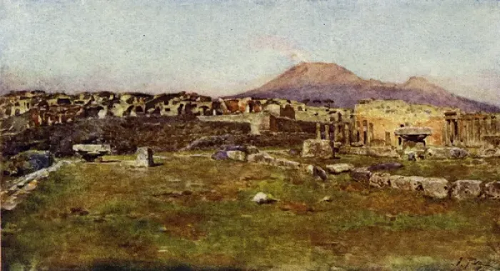Framed Print : Triangular Forum Print from Pompeii, 1910 Framed Print : Triangular Forum Print from Pompeii, 1910