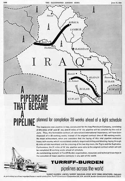Turriff-Burden advertisement - Iraq oil pipelines