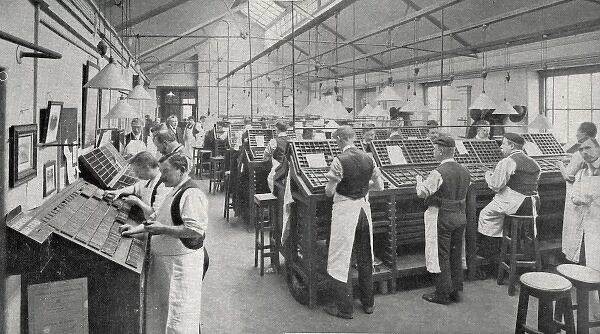 Typesetting by hand, Morning Post newspaper, London