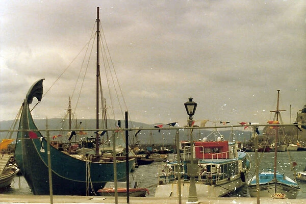 Variety of boats in a Greek harbour