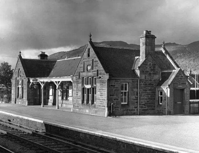 Framed Print : Late Victorian Railway Station Print, Newtonmore, 1893 Framed Print : Late Victorian Railway Station Print, Newtonmore, 1893