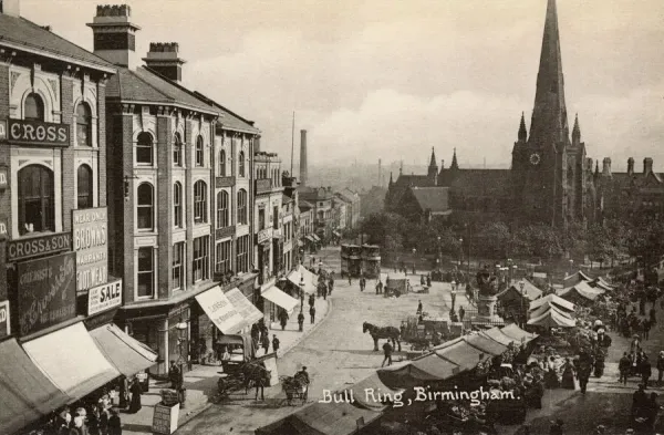 View of Bull Ring Market, Birmingham Print circa Art Prints