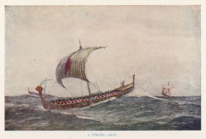 Framed Print : Viking Ships Print - Three vessels at sea Framed Print : Viking Ships Print - Three vessels at sea