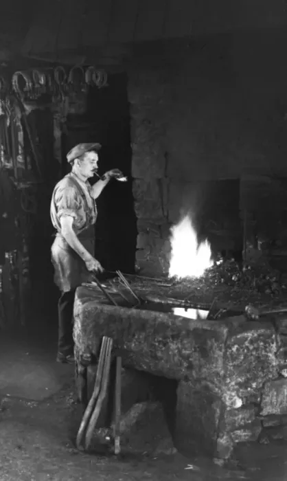 Framed Print : Print of a Village Blacksmith at Work Framed Print : Print of a Village Blacksmith at Work