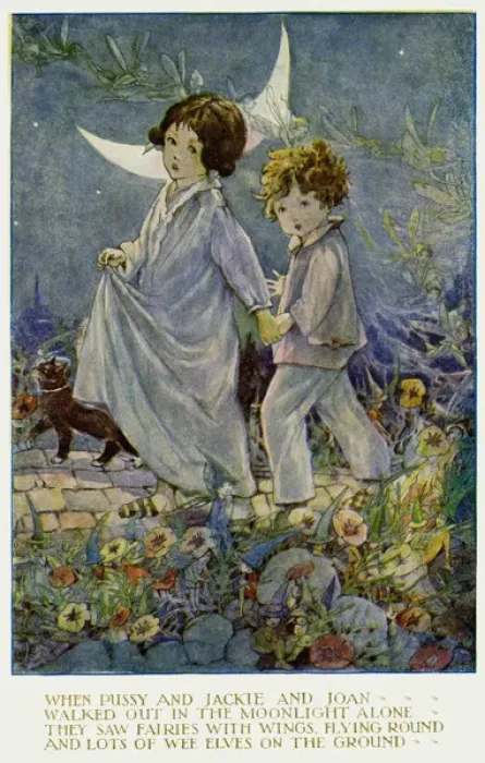 Framed Print : Walking in the Moonlight Print, 1922 Framed Print : Walking in the Moonlight Print, 1922