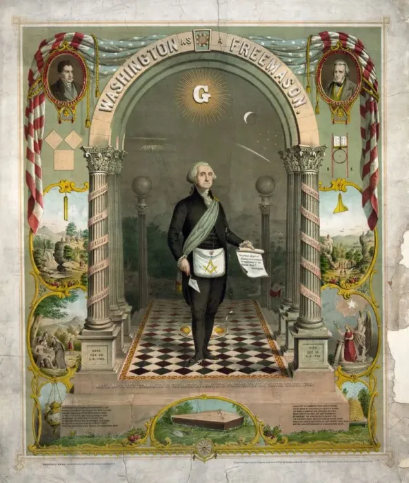 Framed Print : George Washington as a Freemason Print, c1866 Framed Print : George Washington as a Freemason Print, c1866