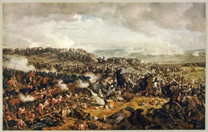 Framed Print : Waterloo Print: Highlanders Form Square Against French Cuirassiers Charge Framed Print : Waterloo Print: Highlanders Form Square Against French Cuirassiers Charge