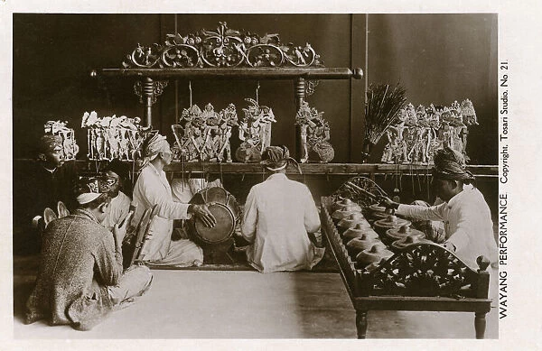Wayang puppet theatre and Gamelan Orchestra - Java