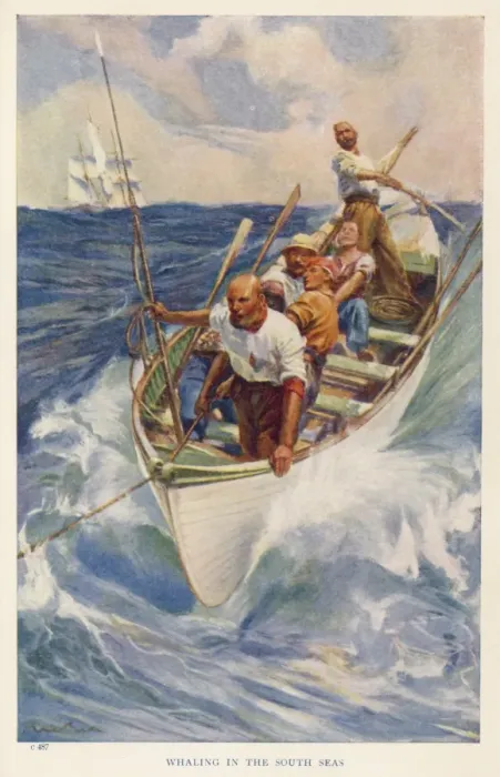 Framed Print : Whaling in the Pacific Print