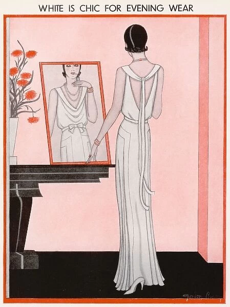 White evening gown by Gordon Conway