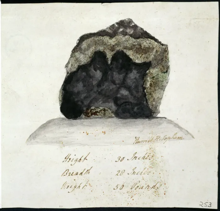 Framed Print : Watercolour of the Wold meteorite, Yorkshire Print 1797 Framed Print : Watercolour of the Wold meteorite, Yorkshire Print 1797