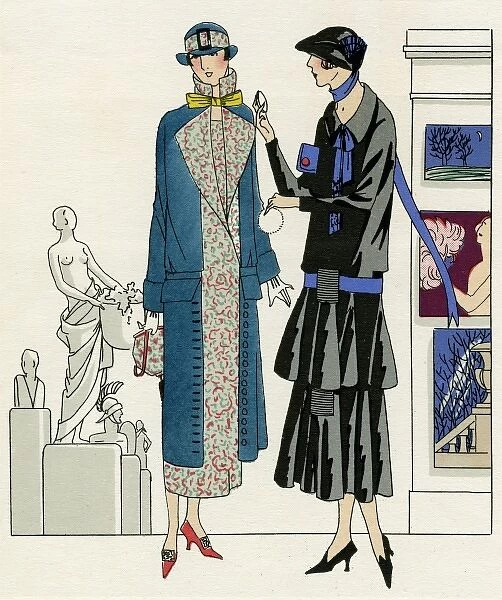 Two women in outfits by Bernard and Premet