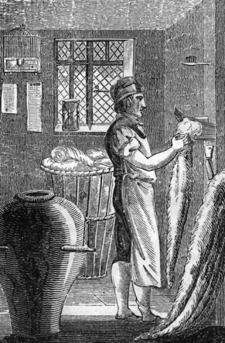 Framed Print : Wool-Comber Print, 1827 Framed Print : Wool-Comber Print, 1827