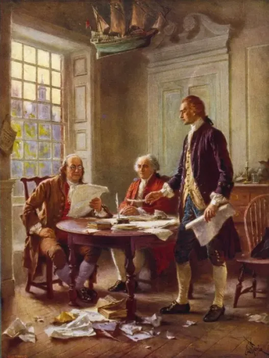 Framed Print : Writing the Declaration of Independence, 1776 Print - c1932