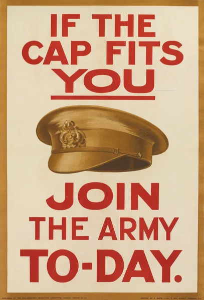 WW1 Recruitment Poster If the Cap Fits You For sale as Framed
