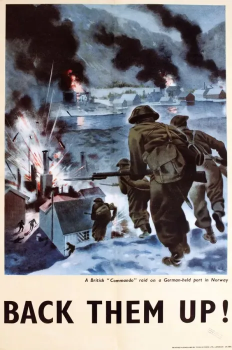 Framed Print : WW2 Commando Raid Print, Back Them Up