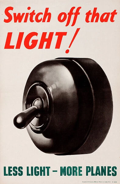 WW2 poster, Switch off that Light