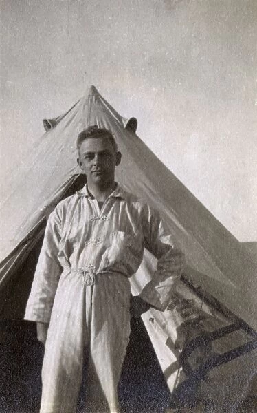 Young man of Royal Fusiliers in pyjamas, WW1